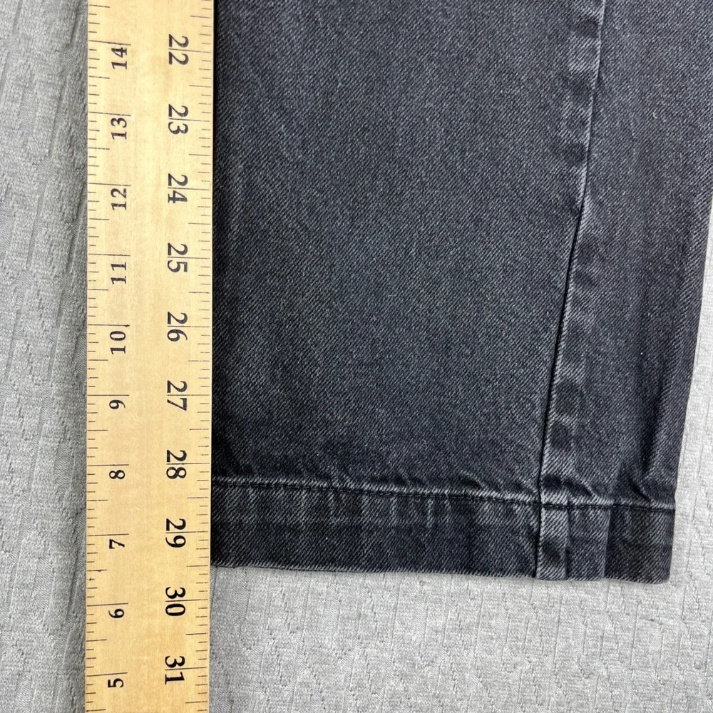 Zara baggy wide leg  Denim Jeans Women 2/26X29 Black High Rise Studded Y2K 90s‎